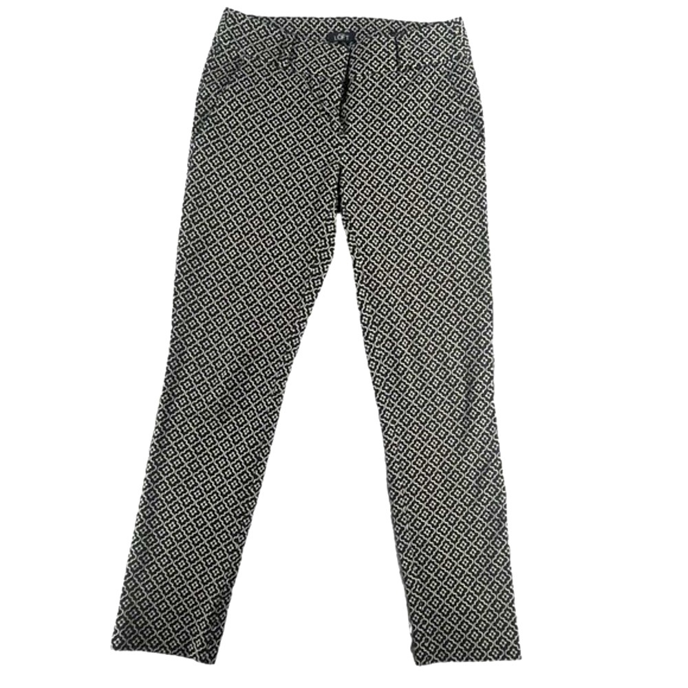 Loft Womens Pants Marisa Skinny with Black and White Design size 0 110673 - Picture 4 of 6